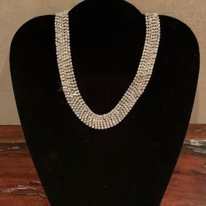 Vintage 6 strand rhinestone adjustable necklace.